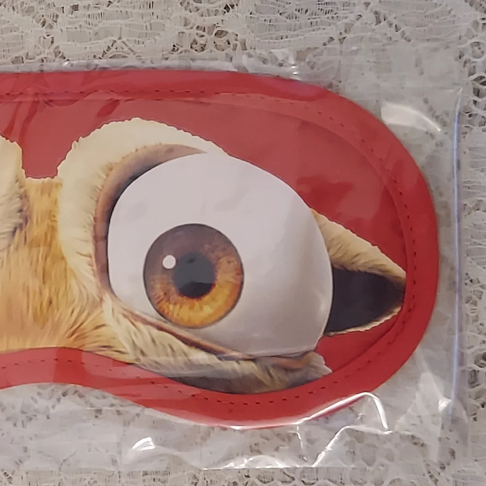 8 Ice Age Eye Mask Blue and Red Scrat Eyes from Continental Drift New in Package